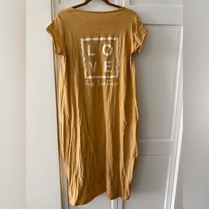 LOVE From Saint-Tropez Mustard Cotton Pocket Dress One Size Oversized